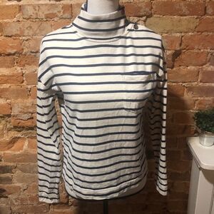 VINEYARD VINES MOCK NECK STRIPED PULLOVER - S